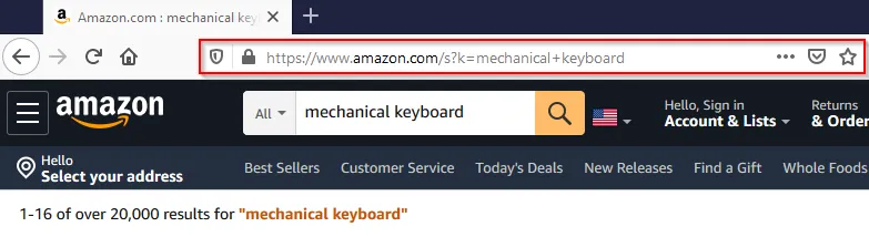 Amazon search